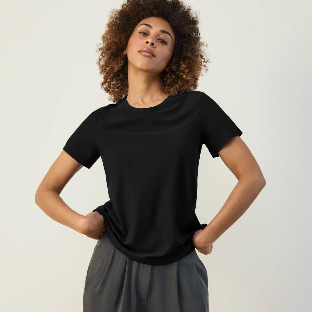 ADAY Made It Technical T-Shirt Womens Size XL Black Stretch Travel Tee NWOT
